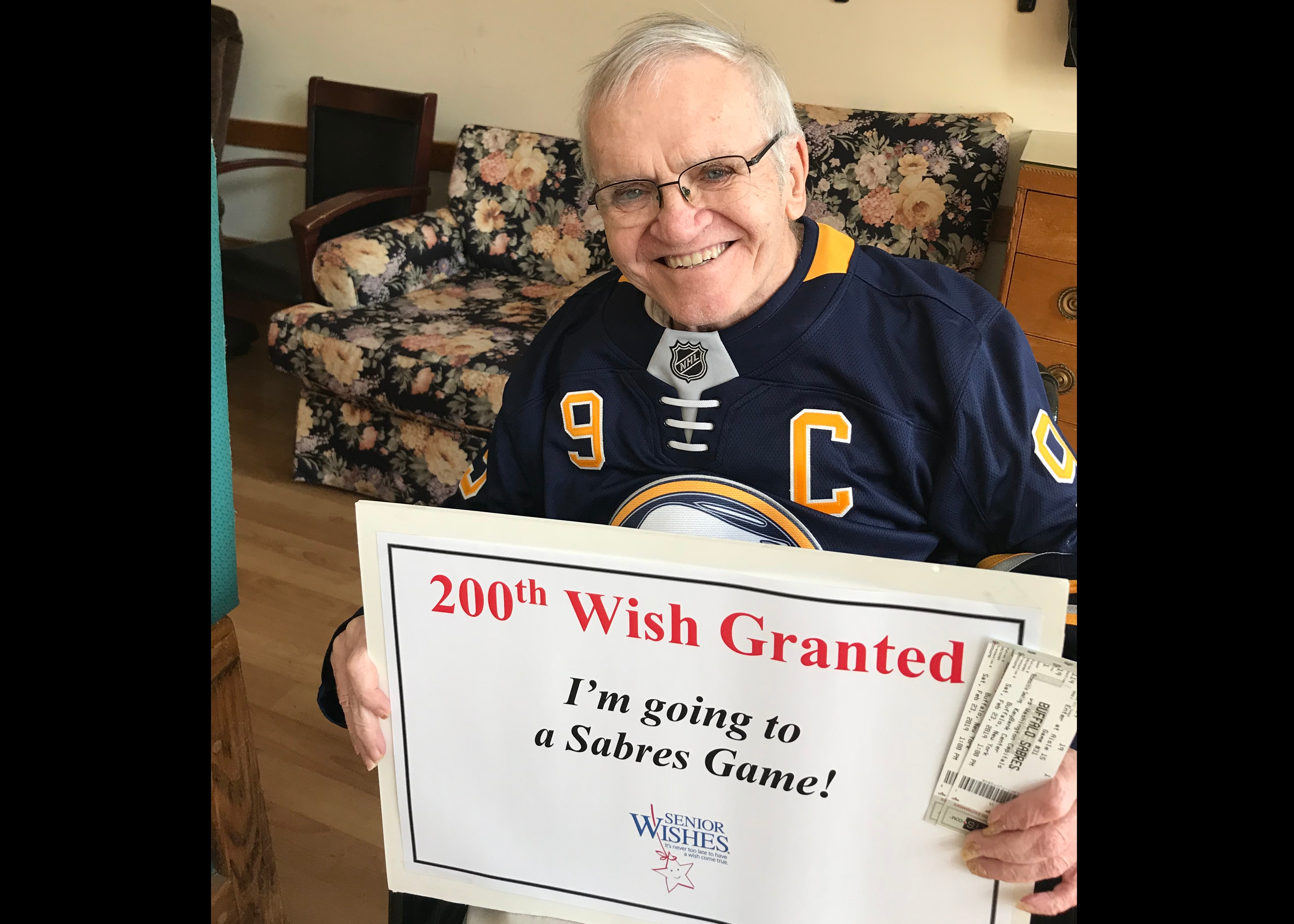 Our 200th Wish!  A Wish to go to a Sabres game Image